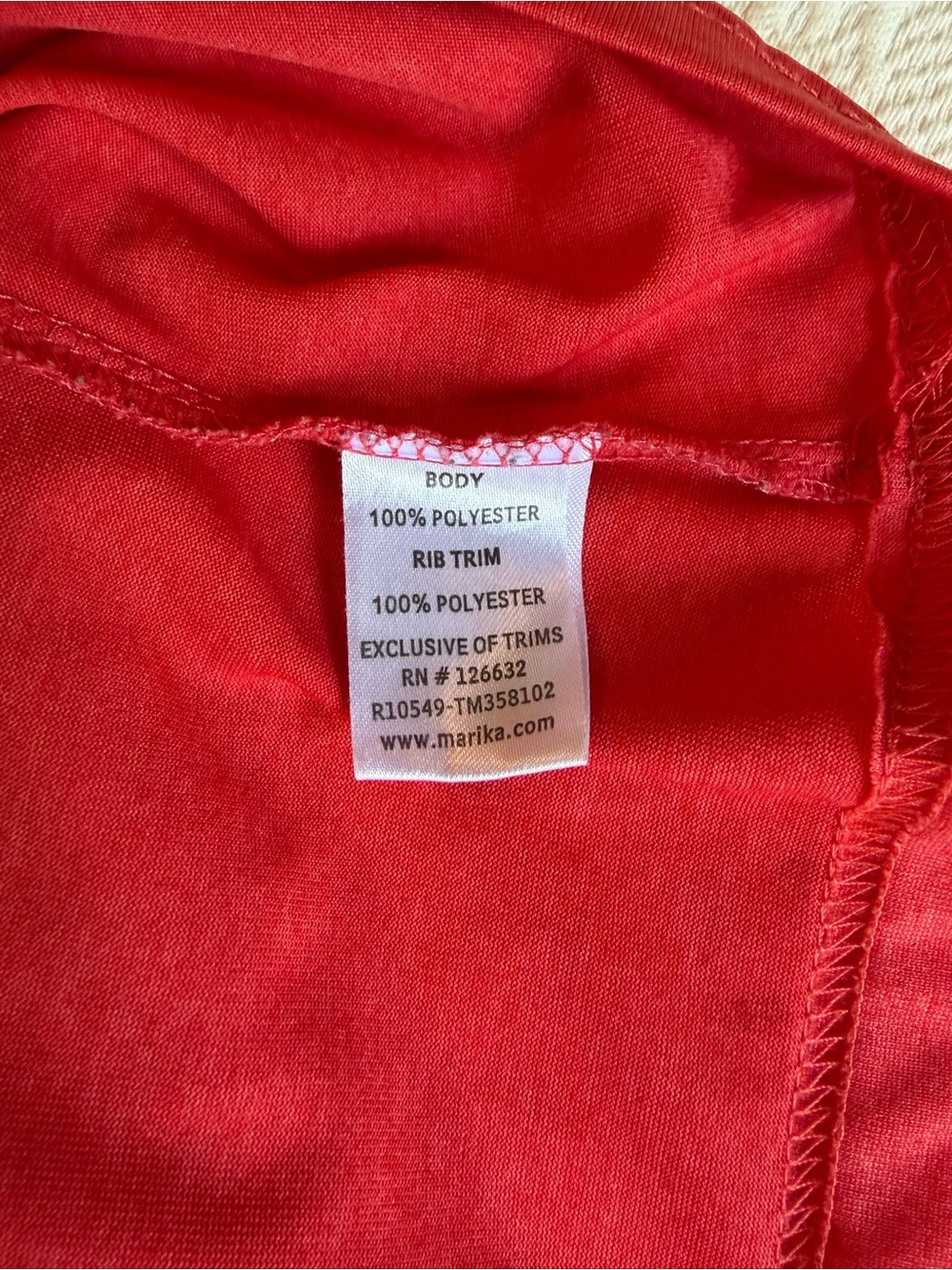 Marika Tek Dry Wick Performance Tank Top Red Size L - Picture 2 of 4